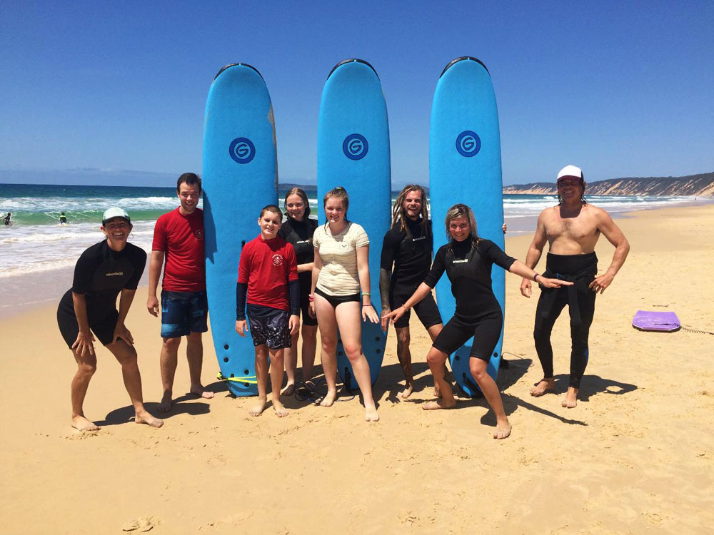 Book a private group surfing lesson for two hours to learn how to surf